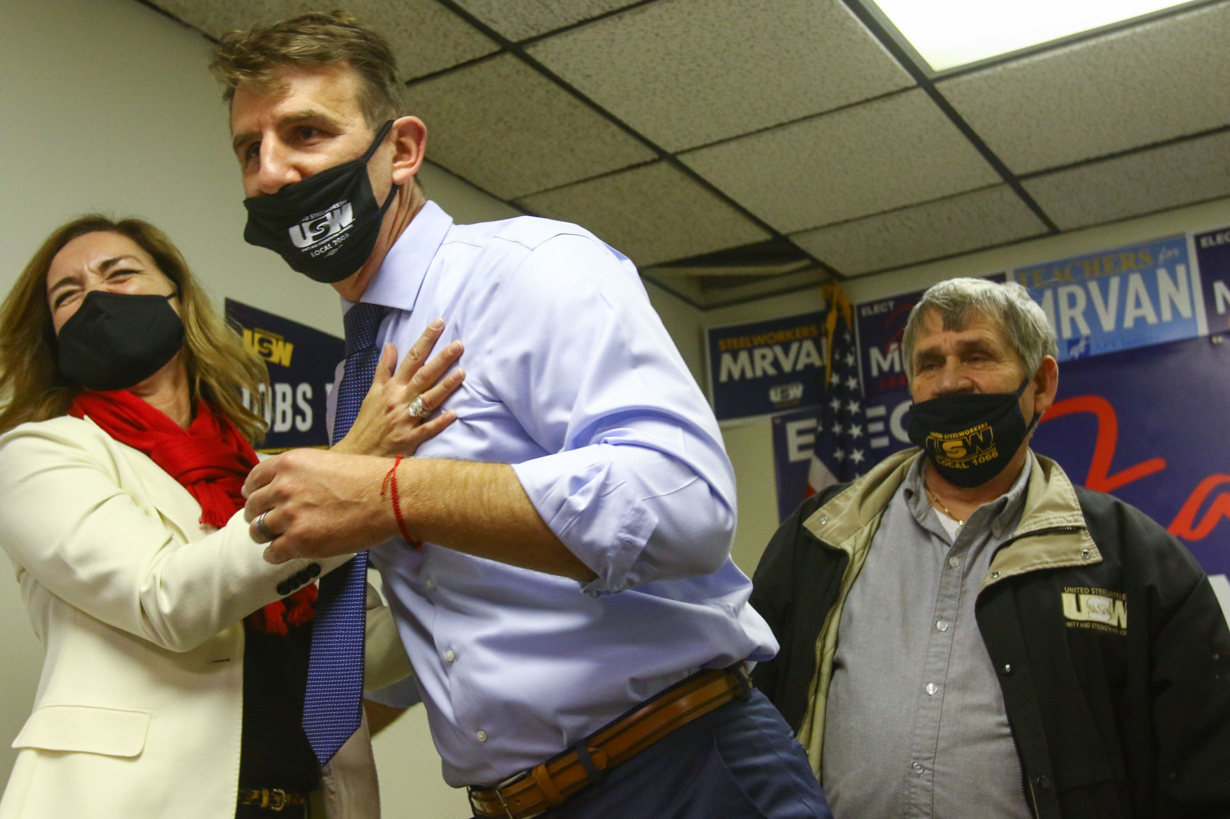 Frank Mrvan visits headquarters on Election Night